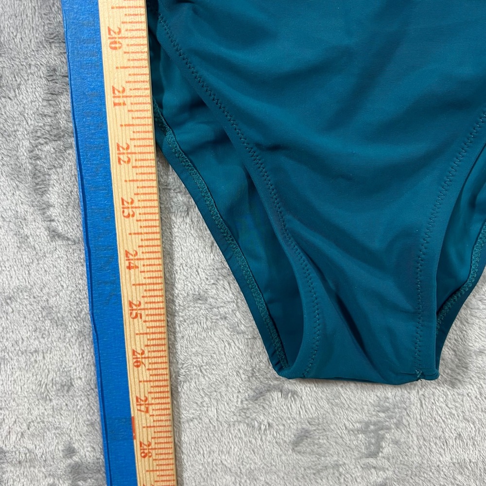 Tempt Me One Piece Swimsuit Womens Small Teal Blue New‎ Crochet Mesh V-Neck - Picture 7 of 11